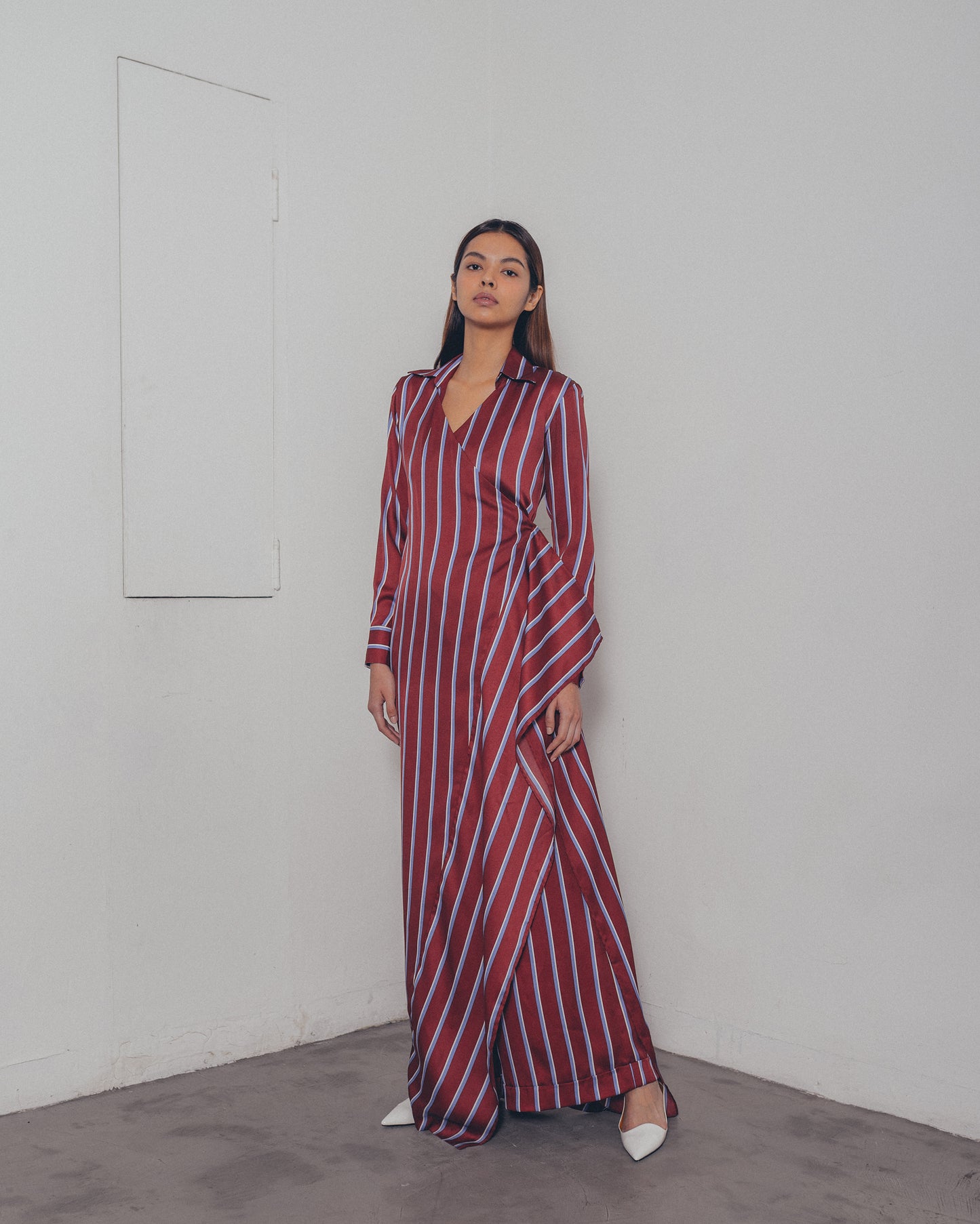 RED STRIPES SHIRTDRESS