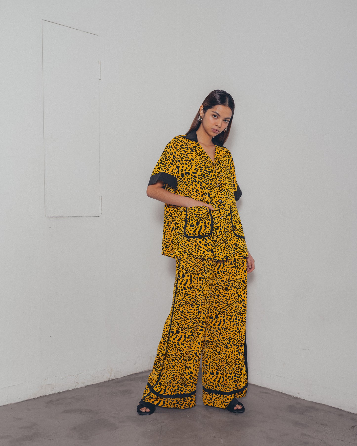 YELLOW LEOPARD PRINT SHIRT