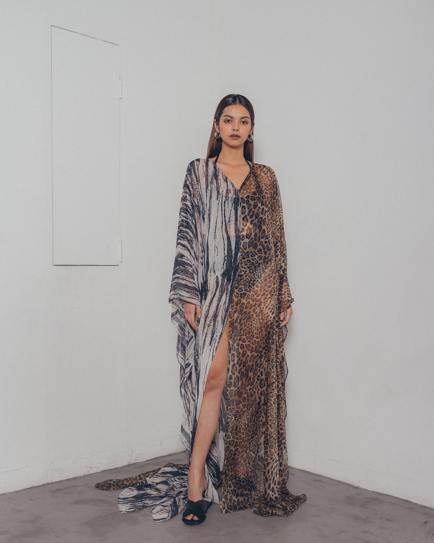 PRINTED CHIFFON CAFTAN
