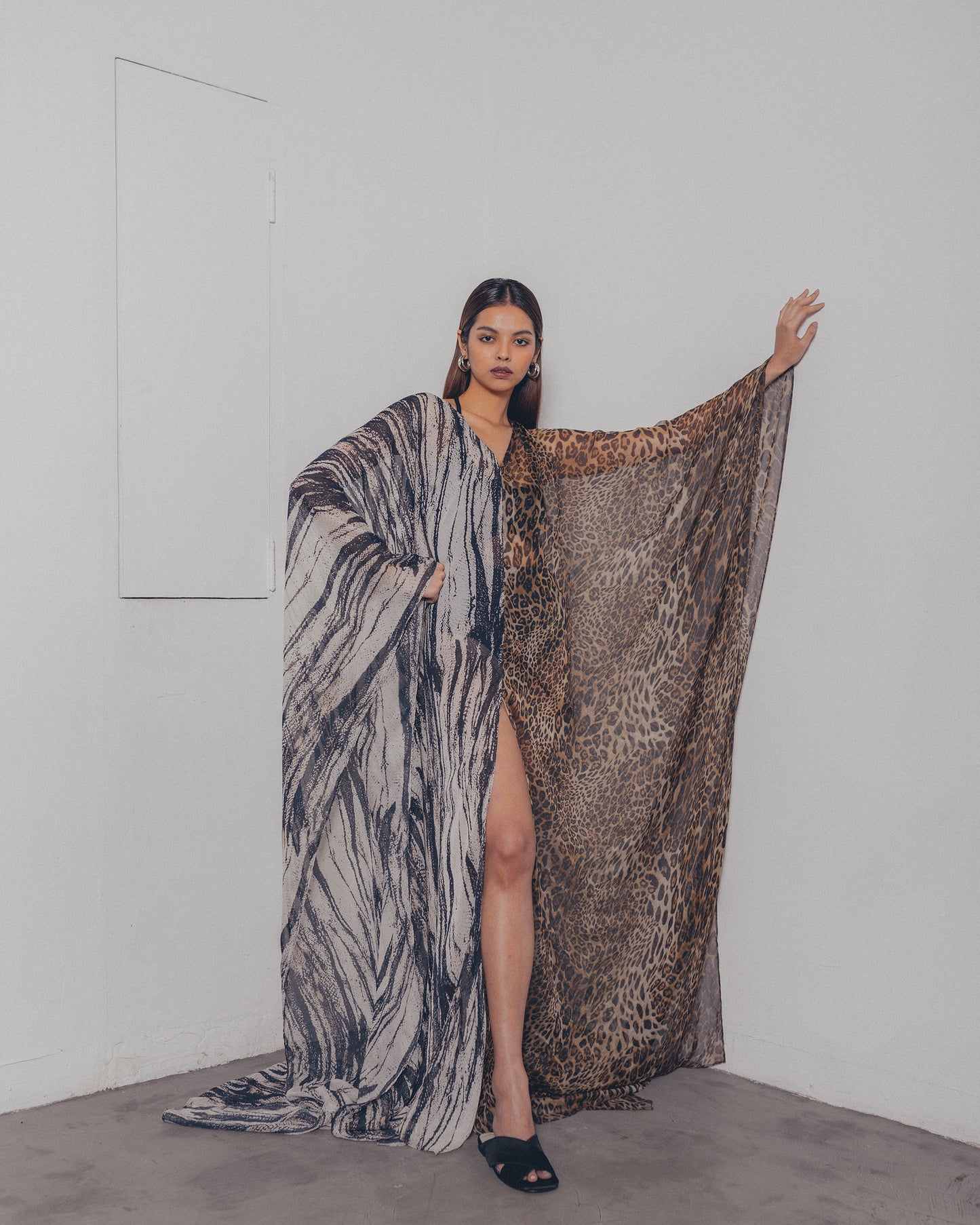 PRINTED CHIFFON CAFTAN