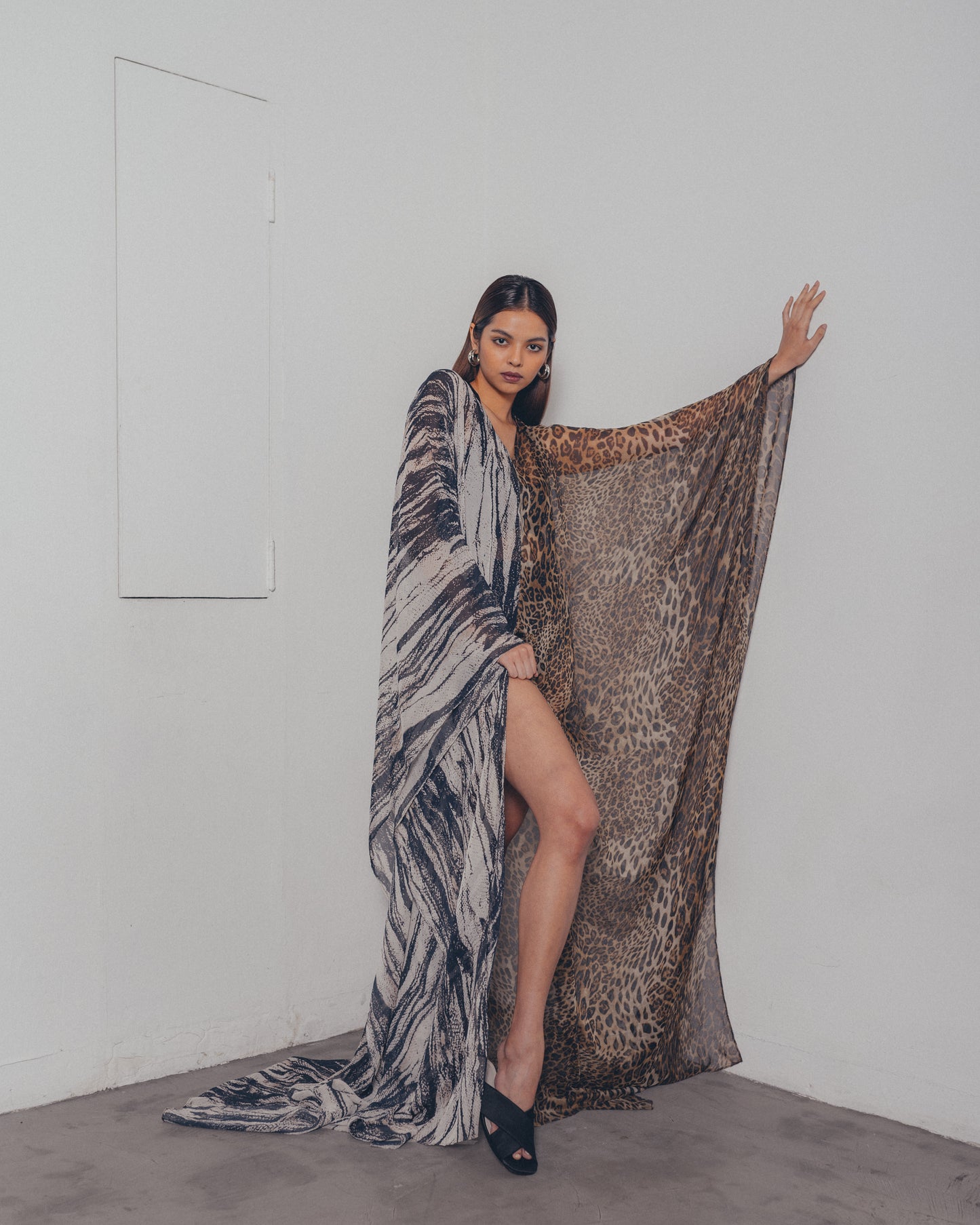 PRINTED CHIFFON CAFTAN