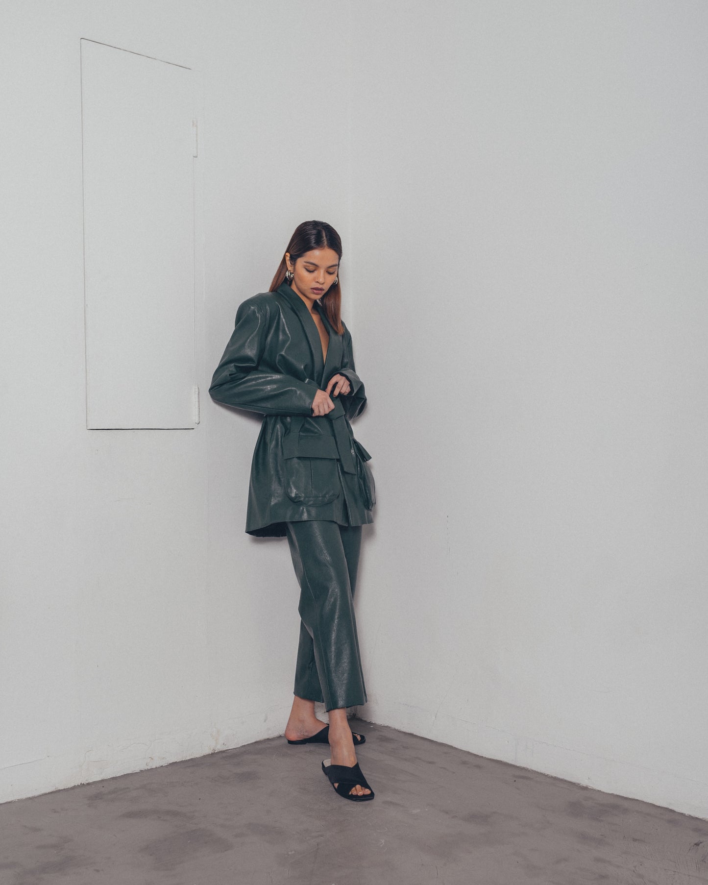 GREEN LEATHER JACKET