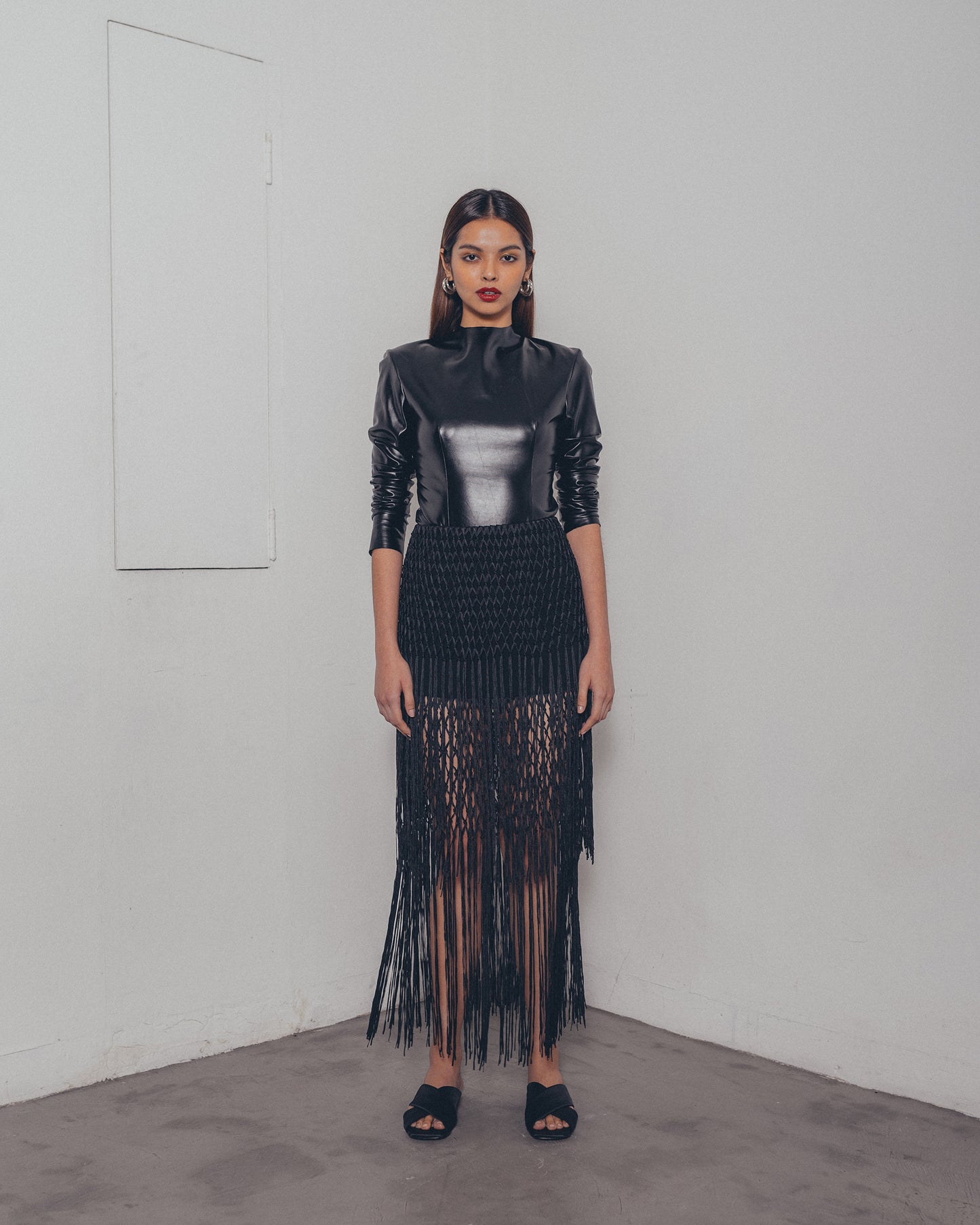 BLACK TASSLE SKIRT