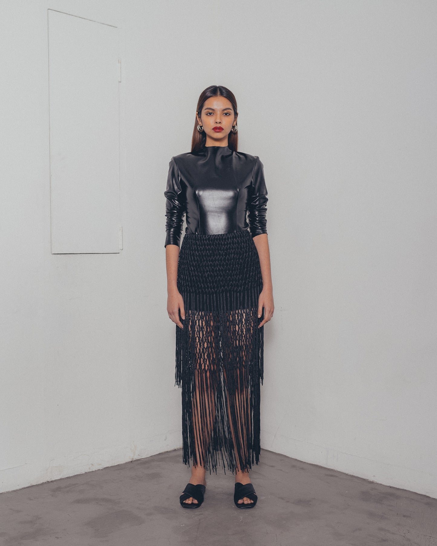 BLACK TASSLE SKIRT