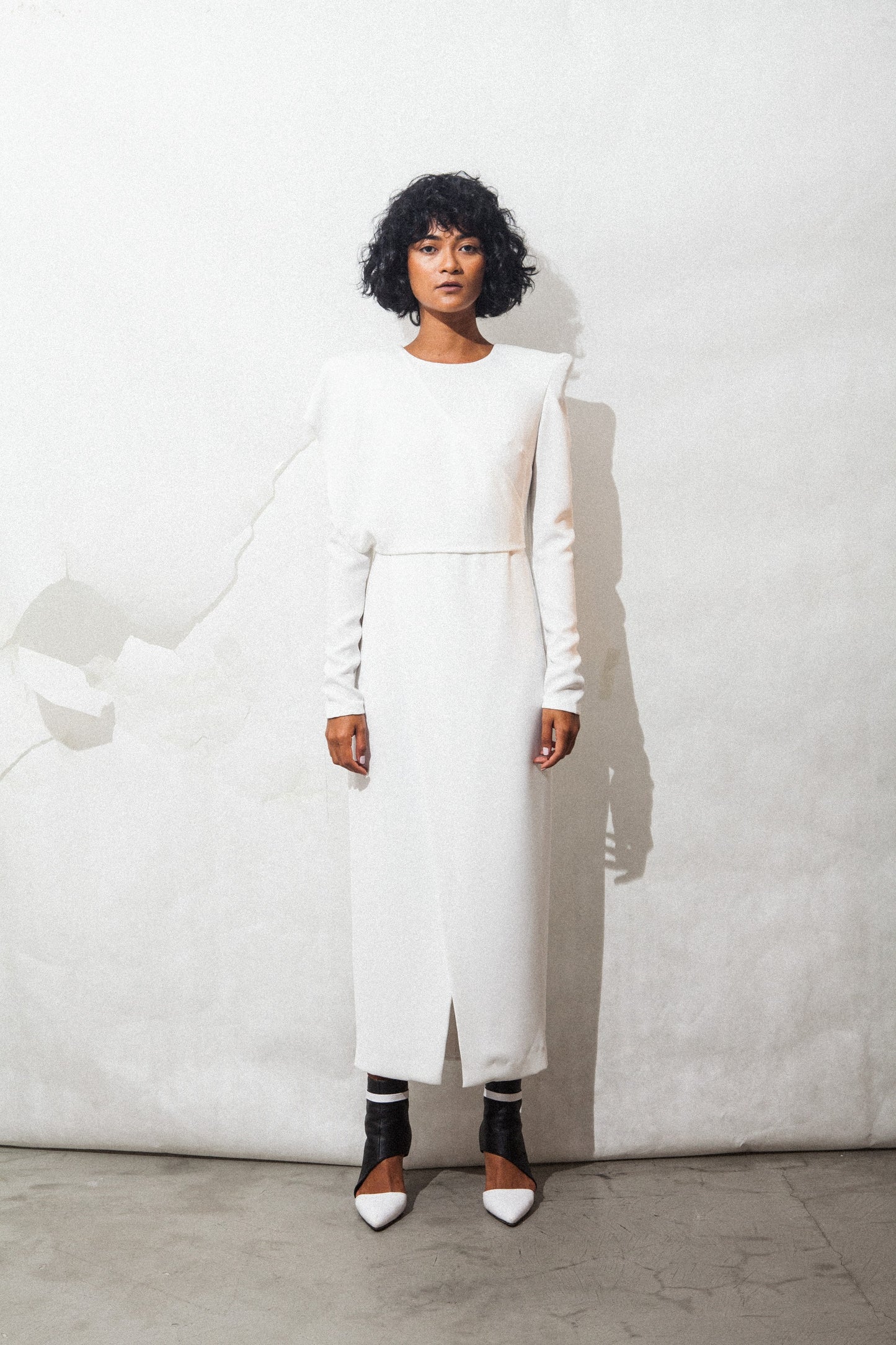 White Drape Dress