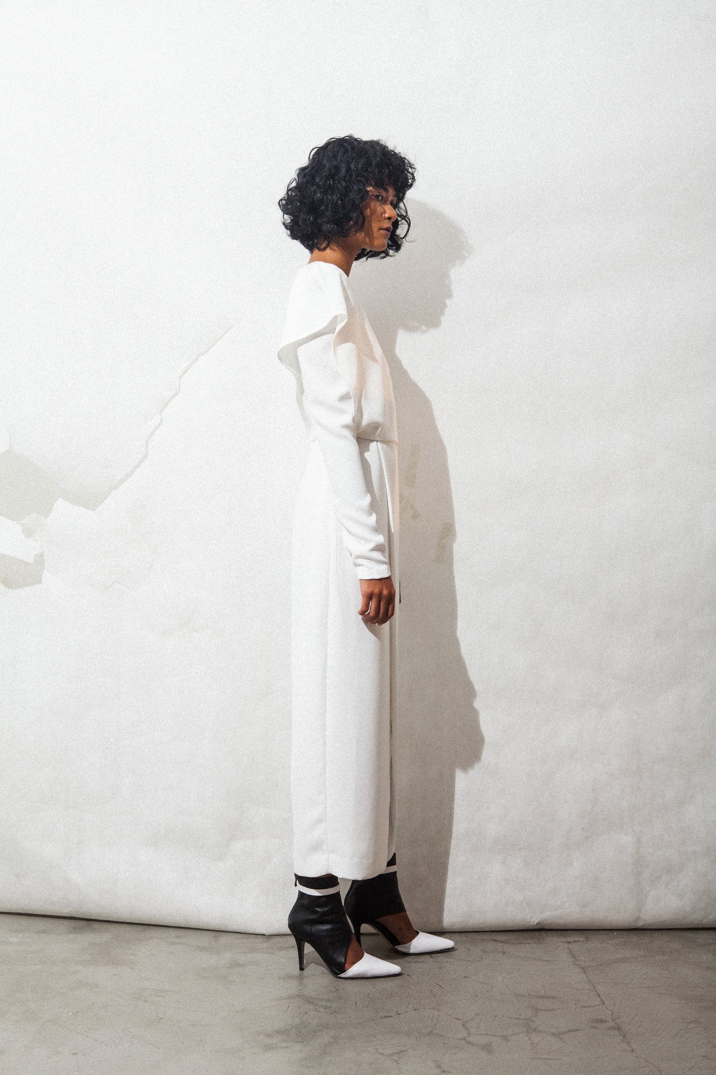White Drape Dress