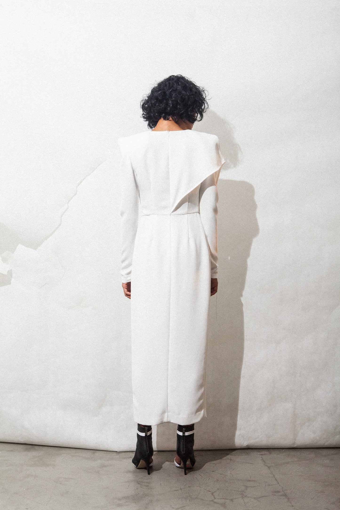 White Drape Dress