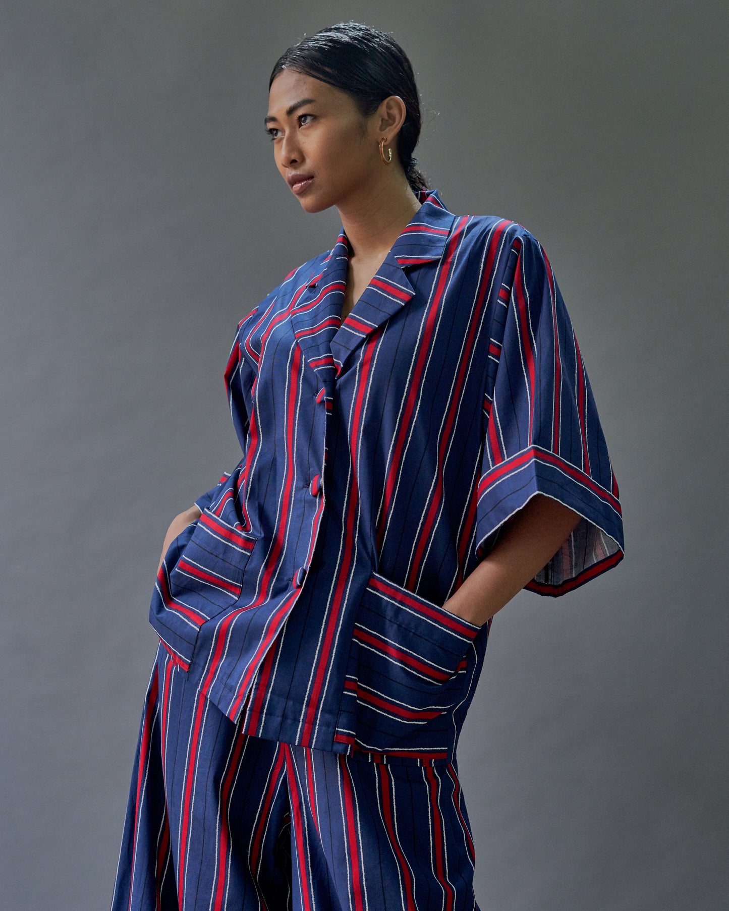 BLUE STRIPE COTTON SHIRT