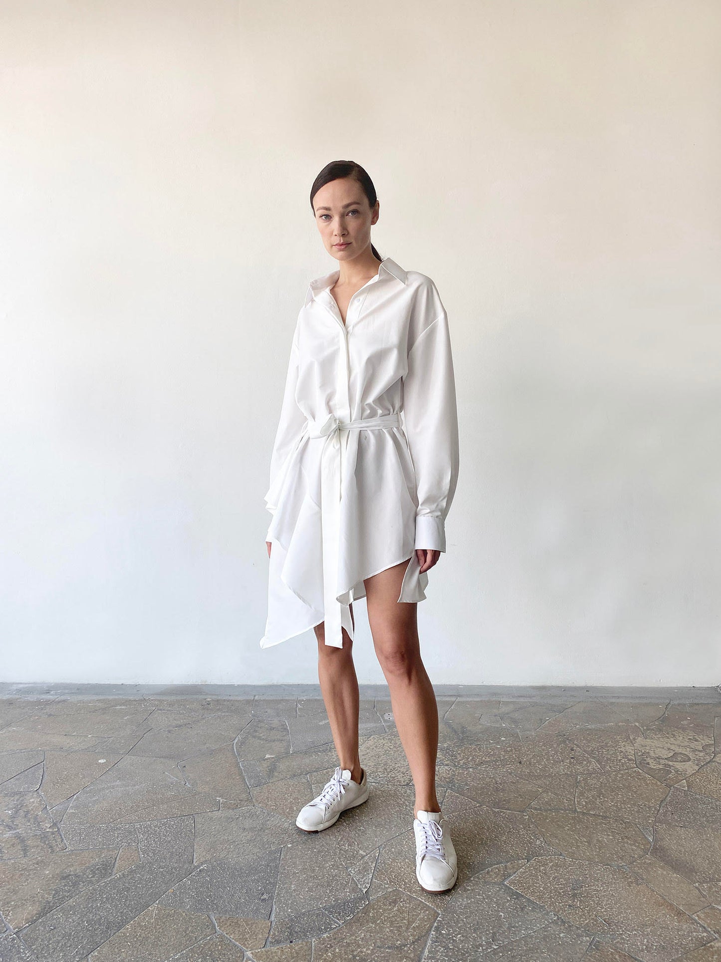 PRE-ORDER: WHITE COTTON SHIRTDRESS