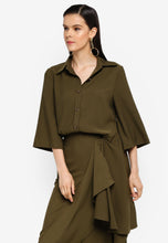 Olive Side Bias Shirt