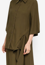 Olive Side Bias Shirt