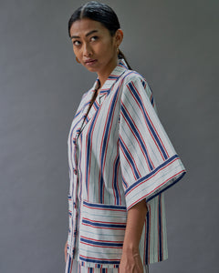 WHITE STRIPE COTTON SHIRT