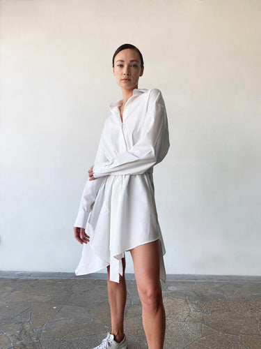 PRE-ORDER: WHITE COTTON SHIRTDRESS